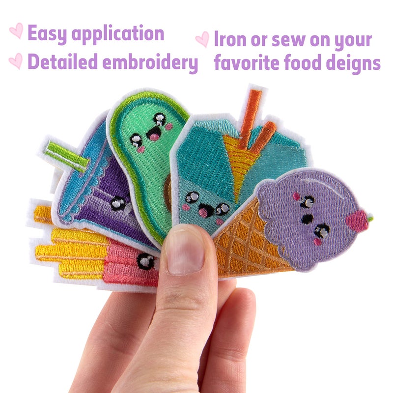 SCS Direct iDIY Kawaii Iron-on Cute Animals in Food Patches (24 Pack) - 2 of Each Design (Large 2.5" and Small 2") - Sew On Patch Craft Kit for Clothing, Accessories & School Supplies, Sewing, Arts Crafts, Gifts - Image 5